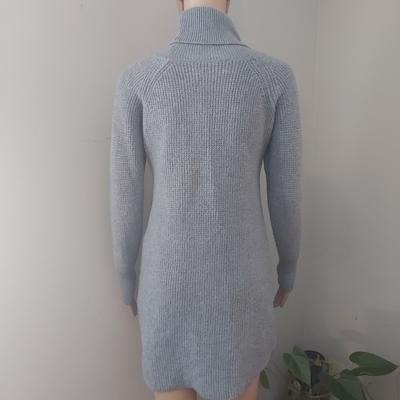 Aritzia Wilfred Free gray merino wool turtleneck knit sweater dress long line - Picture 6 of 14